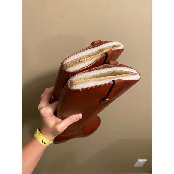 INC International Concepts Fawne Tall Leather Riding Boots Cognac Size 6.5 NWT - Picture 2 of 8